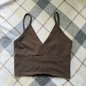 Brandy Melville Chocolate V-Neck Top